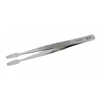 AVEN Tweezers: Stainless Steel, Flat, Bent Tip, 5.16 mm Tip Thick (MPN 18487)