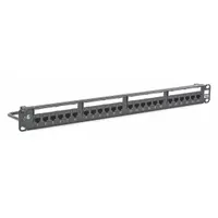 HUBBELL PREMISE WIRING Patch Panel: Flat, 1 Rack Units, 24 Ports, 6, IDC, 4-Pr PoE (4PPOE), Steel (MPN HP624)
