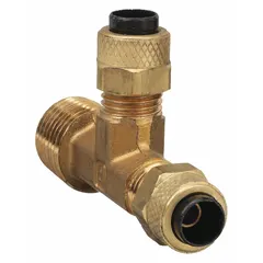 This brass compression fitting is designed for leak-tight tube connections in industrial fluid systems. The self-aligning feature simplifies installation in confined spaces. Suitable for pneumatic, hydraulic, and instrumentation lines. Supplied in a 10-pack.