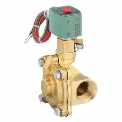 This 2-way, 2-position normally closed solenoid valve is designed for on/off flow control of compatible fluids. It features a 1 in pipe size, 110V AC voltage, watertight coil enclosure, and NBR seal. Typical applications include industrial automation, irrigation, and process control systems where moisture resistance is required.