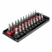TEKTON Socket Set: 1 - 25 Pieces, 1/4 in Drive Size, 21 Pieces, 9 3/4 in Overall Lg, Fixed Insert (MPN SHB90203)