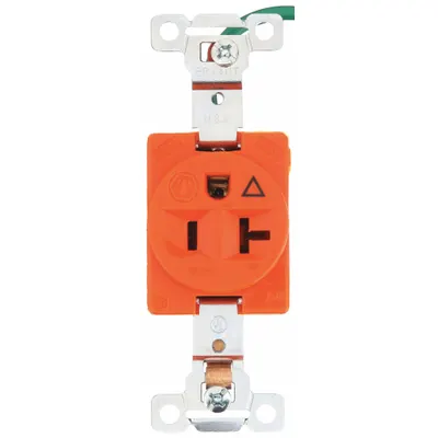BRYANT Receptacle: Single, 5-20, Orange, 125V AC, 20 A, 2 Pole / 3 Wire (MPN 5361IG) - General Purpose Receptacles