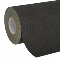 Anti-Slip Tape: Very Coarse, 24 Grit Size, Solid, Black, 24 in x 30 ft, 6.7 mil Tape Thick, Rubber (MPN 710-24X30)