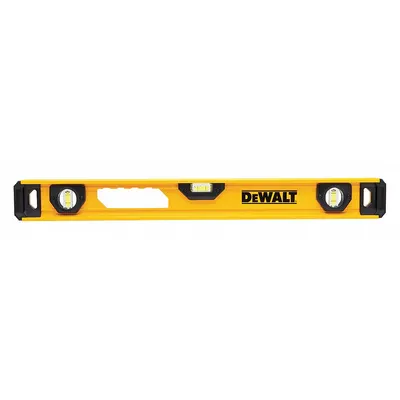 DEWALT I-Beam Level: Level & Plumb, I-Beam, 24 in Overall Lg, Side Read Only - Magnetic I-Beam Levels