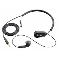 ICOM Earpiece: Fits Icom, Earbud, Push To Talk, Black, 1 Wires, Throat Mic, Wired, 2.5 mm Stereo (MPN HS97)