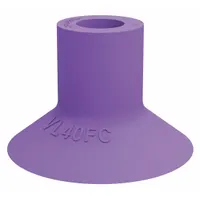 PIAB Vacuum Pad: Plain Pad without Adapter, 40 mm Pad Dia, Thermoplastic Elastomer, Purple, 60A (MPN VL40FC)
