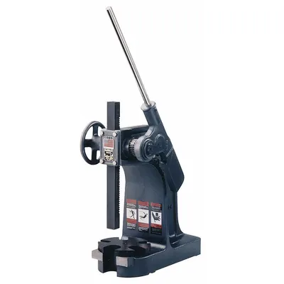 DAKE Arbor Press: 3 ton Force in Tons, 7 in Swing (In.), 5.5 x 5.5 in (MPN 902001) - Hand and Power Tools