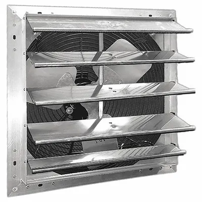 DAYTON Shutter Mount Exhaust Fan: 18 in Blade, 1 Speed, 1/4 hp, Totally Enclosed Air Over - Standard Shutter-Mount Exhaust Fans