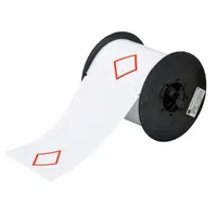 Pre-Cut Label Stock Roll: No Legend, Red GHS/CLP 1 Diamond, 4 9/64 in x 6 7/64 in, 4 9/64 in, Vinyl (MPN B30-262-7569-CLP1)