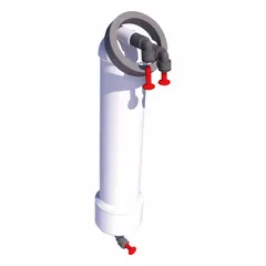 Reverse osmosis cartridge for water purification systems. Designed to remove ions from a tap water feed source. Suitable for laboratory and industrial applications requiring purified water.