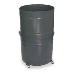 This 55-gallon collector drum is designed for use with Dayton models 3AA17, 3AA18, 3AA21, 3AA25, 3AA26, and 3AA29. It is suitable for collecting and containing industrial waste or materials in manufacturing and maintenance environments.
