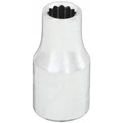 This 1/4" drive hand socket features a 5/16" SAE size with a 12-point configuration for engaging hex fasteners. The standard depth and chrome finish suit general assembly, automotive repair, and machinery maintenance tasks. Overall length is 1 inch.