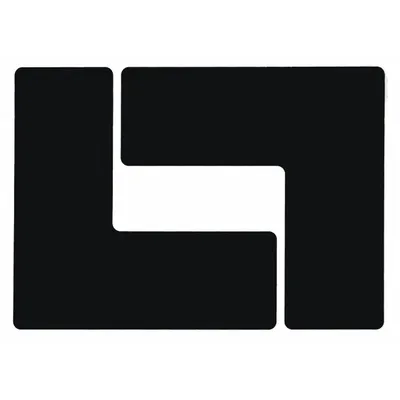 BRADY Floor Marking Tape: L, Solid, Black, No Legend, 3 in x 8 in, 8 mil Tape Thick - L-Shaped Floor Marking Tape