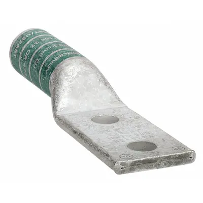 BURNDY Compression Lug: For 600 kcmil, Stranded Wire, 1/2 in Stud Size, Long - Two-Hole Compression Lugs