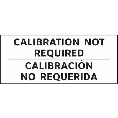 STRANCO Calibration Label: No Header, 2 1/4 in Wd, 1 in Ht, White, Polyester, Indoor - Safety