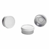Lab Bottle Caps: 20 mm Dia, Green, Aluminum, Unlined, Autoclavable, 1,000 Closures Included, Colored (MPN 73843D-20)