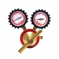 UNIWELD Acetylene Regulator: Single Stage, CGA 200 Inlet, 3/8"-24 M LH Outlet, 15 psig, Acetylene (MPN RSMC2)