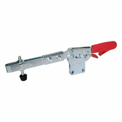 JW WINCO Horizontal Acting Toggle Clamp: Locking Horizontal Handle, Flange Base Mounting - Extended-Arm Standard Toggle Clamps