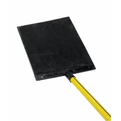 This NUPLA swatter features a 3.52 lb head and a 5 ft fiberglass handle. It is used for smothering small fires in industrial settings such as workshops and factories. The fiberglass construction provides electrical insulation and durability.