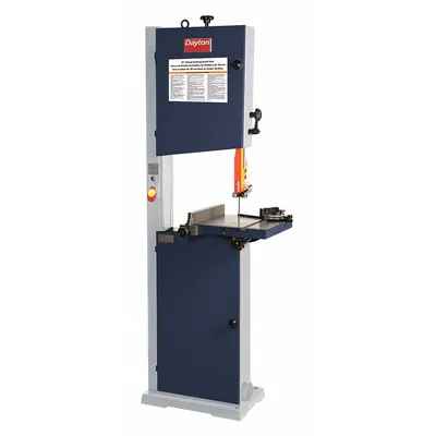 Dayton Band Saw: Vertical, 120/240V AC, 14 5/8 in Throat Dp - Vertical, 2,000 SFPM/2,800 SFPM - Two-Speed Wood-Cutting Band Saws