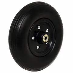This ALCO front wheel is a bearing-equipped replacement part for ALCO wheelchairs. It has an overall width of 8 inches and overall height of 2 inches. The wheel includes bearings to facilitate smooth rolling and maneuverability, supporting proper wheelchair function and user mobility.