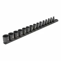 TEKTON Impact Socket Set: 3/8 in Drive Size, Small Set (0-50 pieces) Set Size, 15 Pieces, SAE (MPN SID91112)