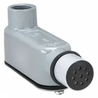 This outdoor temperature sensor features a metal conduit box housing and is designed for hardwired connection to building automation systems. It provides a single temperature measurement with ±0.36°F accuracy over a range of -40°F to 248°F. Suitable for outdoor mounting, it is used in HVAC and energy management applications to monitor ambient air temperature