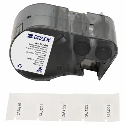 BRADY Thermal Transfer Precut Label Roll Cartridge, M5-123-461 - Brady Thermal Transfer Precut Label Roll Cartridges