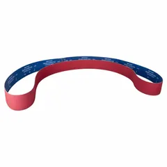 Ceramic abrasive belt with Y weight polyester backing for cool-cutting performance on all metals. 36 grit suitable for heavy stock removal. Commonly used in industrial fabrication and metalworking for grinding and finishing steel, stainless steel, and other alloys.