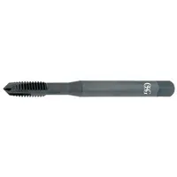 Metric spiral-point tap with M18x1.5 thread, 6H tolerance, 3 flutes, and plug chamfer. Designed for through-hole tapping, the spiral point geometry pushes chips forward, reducing chip congestion. Suitable for general purpose threading in metal workpieces