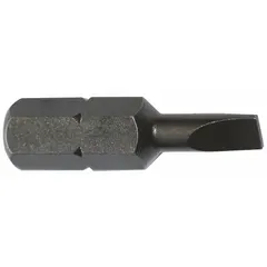 This APEX insert bit features a slotted head design for driving slotted screws. It has an imperial size with a 3F-4R bit industry size and a standard point type. The hex drive shank is compatible with power tools. Sold in a 5-pack.