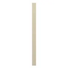 This pilaster is a structural component for bathroom partitions, featuring a polymer inner core with a pebble-textured cream finish. It measures 82 inches in height, 5 inches in width, and 1 inch in thickness. Suitable for use in commercial restrooms and public facilities.