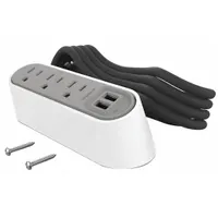 LEGRAND Furniture Power Outlet: 3 Outlets, 6 ft Cord Lg, White, 5-15R, 6 in Wd, Surface Mounting (MPN WSPC320WH)