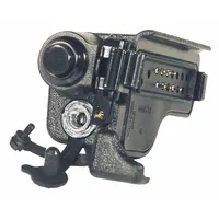 This audio adapter connects a Motorola HT1000 series radio to accessories with a 3.5 mm threaded jack. It adapts from the radio's multi-pin port to the threaded connector, enabling use of headsets or audio devices. Length: 2 inches