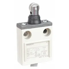 Top-mount roller-plunger limit switch with metallic momentary action. Stainless steel construction. Includes 9.8 ft SJT(O) cable. Used for position sensing and control in industrial automation, packaging, and material handling equipment.