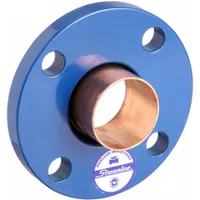 This low-lead cast copper and bronze tube flange is designed for connecting 1 1/2 in CTS copper tubing to flanged equipment. The cup x flange configuration with no center stop facilitates sweat-soldered joints. Typical applications include plumbing and HVAC systems for water or gas lines