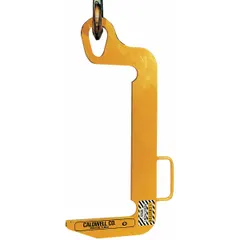 Narrow coil C-hook lifter for handling coiled materials. Max load capacity 7,000 lb, max coil diameter 4 in, max coil width 16 in. Used in industrial settings for lifting and transporting steel coils.
