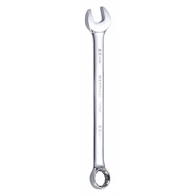 WESTWARD Combination Wrench: Alloy Steel, Chrome, 22 mm Head Size, 11 1/2 in Overall Lg - Metric 12-Point Combination Wrenches