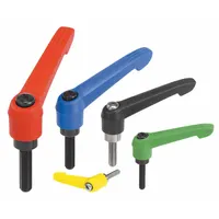 KIPP Adjustable Handle: Plastic w/ Steel Thread, M10 Thread, 70 mm Thread Lg, 95 mm Lg, Orange (MPN K0269.4102X70)