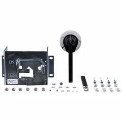 Handle assembly accessory for Type LAL, LHL, and QRL circuit breakers. Includes a 6-inch long handle and is configured for 2 poles. Provides manual operating interface for switching and resetting the breaker in industrial power distribution panels and motor control centers.