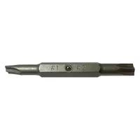 This double-ended driver bit is designed for hand-driven fastening tasks. It features a 1/4 in hex shank and is made of steel. The double-ended construction provides two usable tips, suitable for general assembly, maintenance, and repair applications