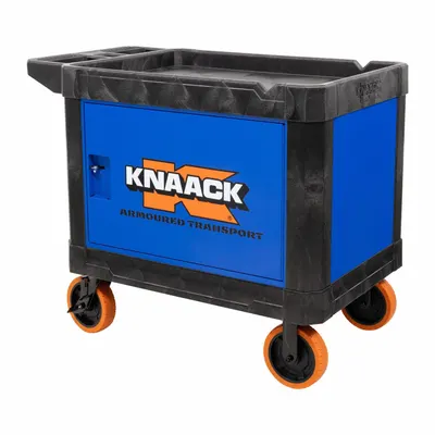 KNAACK Utility Cart: 750 lb, 46 in L x 27 in W x 37 in H Overall Dim, Blue - Preconfigured & Paneled Utility Carts