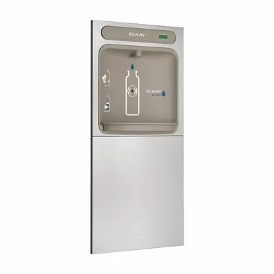 ELKAY Bottle Filling Station: On-Wall, Non-Refrigerated, Stainless Steel, Gray - In-Wall Bottle Fillers