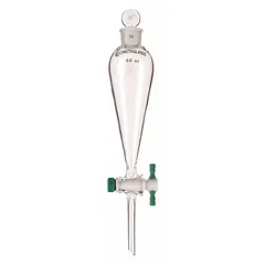 Separatory Funnel, Borosilicate Glass, 250 mL, 19 mm, 75 mm Stem, Colorless