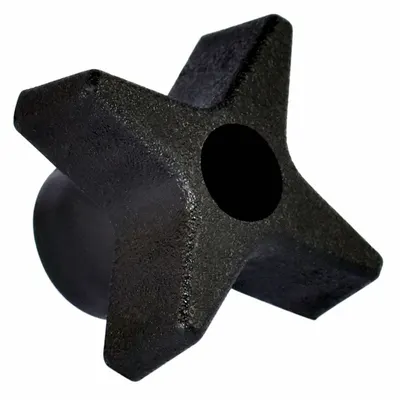 INNOVATIVE COMPONENTS Hand Knobs: 4 Point, Plastic – Steel/Zinc, M8 Thread - 4-Arm Knobs with Threaded Through-Hole