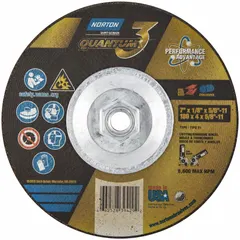 This depressed center wheel (Type 27) is designed for cool cutting on carbon and stainless steel. The 24-grit ceramic abrasive enables efficient stock removal and blending in metal fabrication and maintenance tasks.