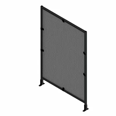 FAZTEK T-Slot Framing System Panel: Stand-Alone, Black, 84 in H x 36 in W x 5 1/2 in D - Wire Mesh Panel Starter Kits