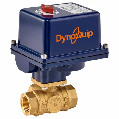 DYNAQUIP CONTROLS L-Port Brass Electrically-Actuated Ball Valve - L-Port Brass Electrically-Actuated Ball Valves