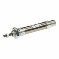 SMC Round Body Cylinder: 12 mm Bore, 40 mm Stroke, Non-Repairable, Stainless Steel, Nose Mounting (MPN C85F12-40)