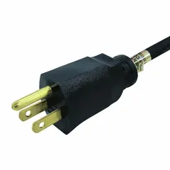 This general purpose power cord is 8 ft long with a NEMA 5-15P plug and bare wire receptacle for hardwiring. It features a PVC jacket, SJT construction, and 3/12 conductor configuration rated for 15 A. Suitable for connecting equipment to a 5-15R receptacle in industrial and commercial settings.